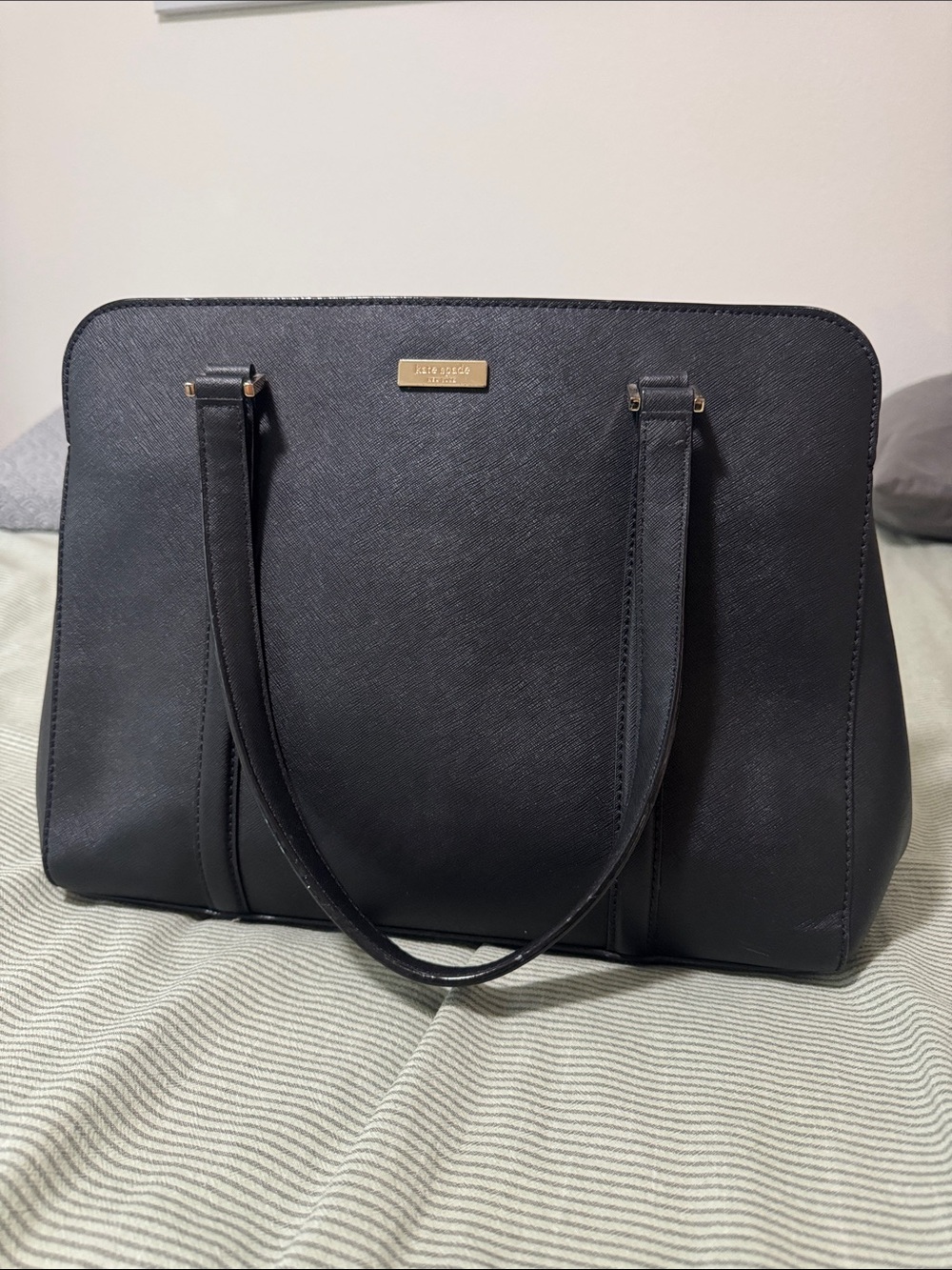 kate spade Black Structured Tote with Double Handles